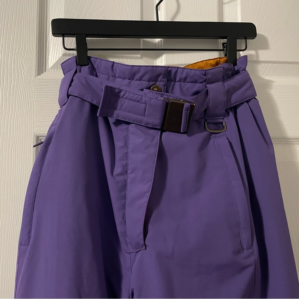 Women's Purple High-Waist Belted Trousers